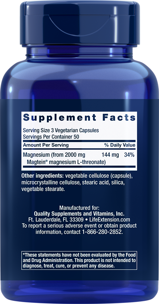 Neuro-Mag® Magnesium L-Threonate, 90 Cápsulas Vegetarianas - lifeproductsbr