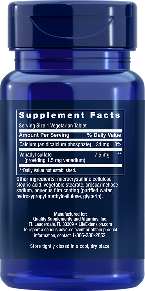 Vanadyl Sulfate, 7.5 mg, 100 comprimidos vegetarianos - Life Products Br