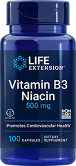 Vitamin B3 Niacin, 500 mg, 100 cápsulas - Life Products Br