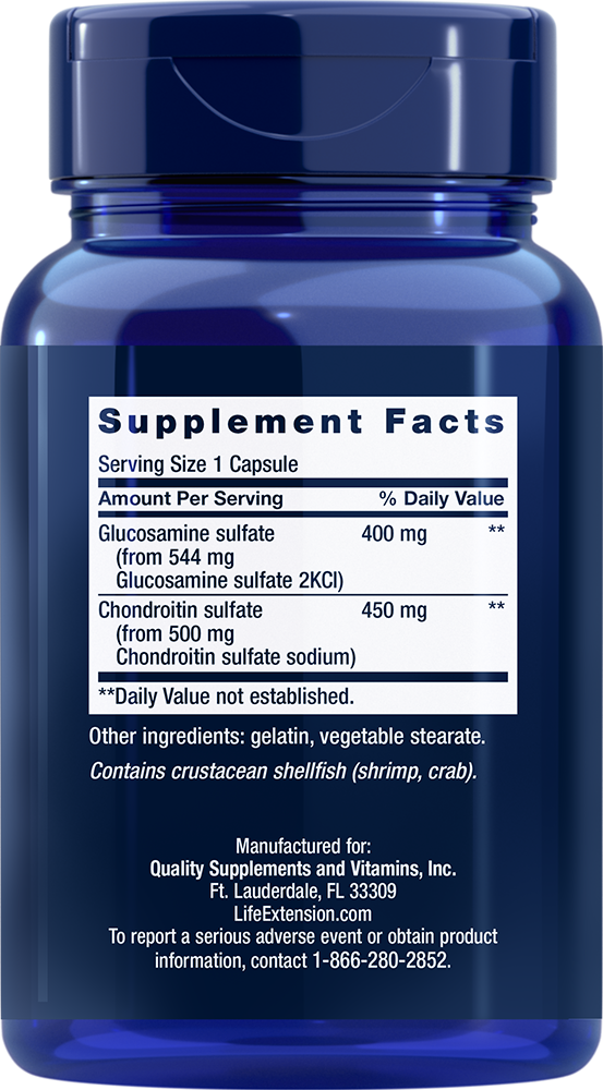 Glucosamine/Chondroitin cápsulas, 100 cápsulas - lifeproductsbr