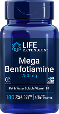 Mega Benfotiamine, 250 mg, 120 cápsulas vegetarianas - lifeproductsbr