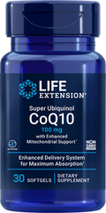 Super Ubiquinol CoQ10 com Suporte Mitocondrial Aprimorado, 100 mgs, 30 Softgels - Life Products Br