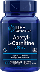 Acetyl-L-Carnitine, 500 mg, 100 cápsulas vegetarianas - lifeproductsbr