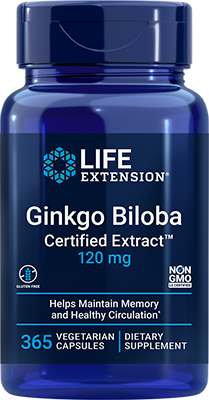 Ginkgo Biloba Certified Extract™, 120 mg, 365 Cápsulas Vegetarianas - lifeproductsbr