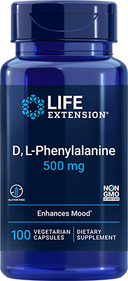 D, L-Phenylalanine Cápsulas, 500 mg, 100 Cápsulas Vegetarianas - lifeproductsbr
