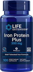 Iron Protein Plus, 300 mg, 100 Cápsulas Vegetarianas - lifeproductsbr