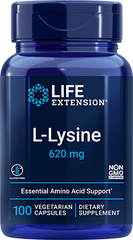 L-Lysine, 620 mg, 100 Cápsulas Vegetarianas - lifeproductsbr