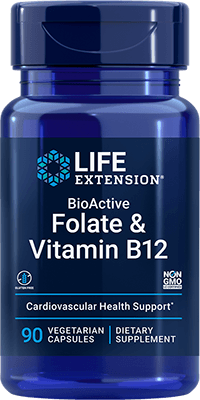BioActive Folate & Vitamin B12, 90 Cápsulas Vegetarianas - lifeproductsbr