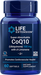 Super-Absorbable CoQ10 (Ubiquinone) with d-Limonene, 100 mg, 60 Softgels - Life Products Br
