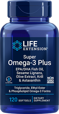 Super Omega-3 Plus EPA/DHA Fish Oil, Sesame Lignans, Olive Extract, Krill & Astaxanthin, 120 Softgels - Life Products Br
