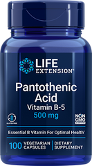 Pantothenic Acid, 500 mg, 100 Cápsulas Vegetarianas - Life Products Br