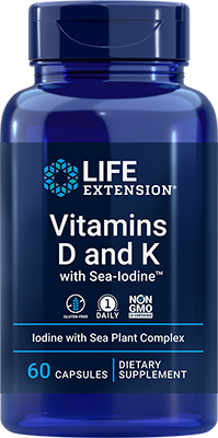 Vitamins D and K with Sea-Iodine™, 60 Cápsulas - Life Products Br