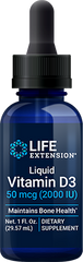 Vitamina D3 Líquida, 50 mcg (2000 IU), 29.57 ml - lifeproductsbr