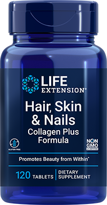 Hair, Skin & Nails Collagen Plus Formula, 120 Comprimidos - lifeproductsbr