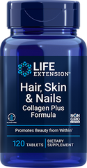 Hair, Skin & Nails Collagen Plus Formula, 120 Comprimidos - lifeproductsbr