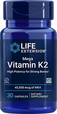 Mega Vitamin K2, 45000 mcg (45 mg), 30 Cápsulas - lifeproductsbr