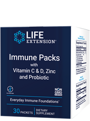 Immune Packs Com Vitaminas C & D, Zinco e Probióticos, 30 Saches